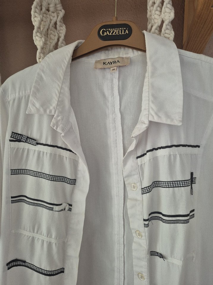 kayra Nakışlı Uzun Kollu Kadın Keten Gömlek - Görsel 3