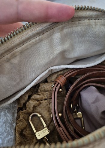 Bej Deri vakko Kadın Çanta - Görsel 8