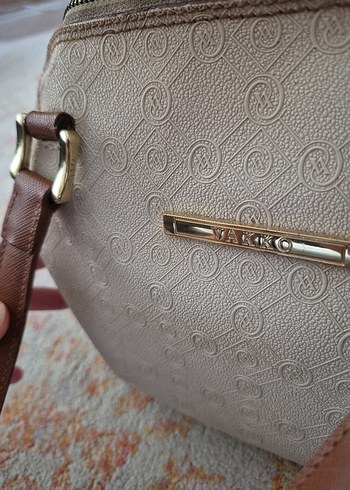 Bej Deri vakko Kadın Çanta - Görsel 2