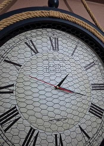 Halat Detaylı Bej Duvar Saati - Görsel 2