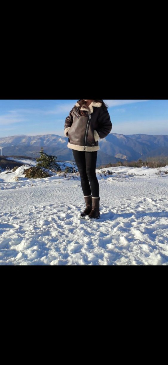 Kürk Detaylı Kahverengi Kadın Kış Ceketi - Görsel 3