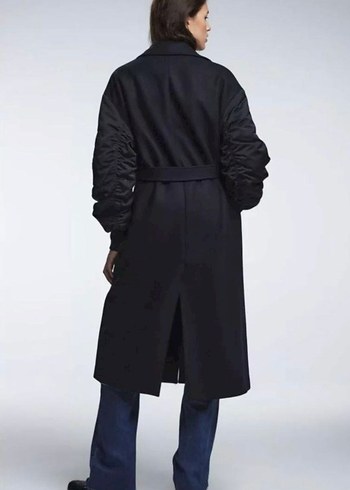 Kuşaklı Slacivert Kaban - Görsel 6