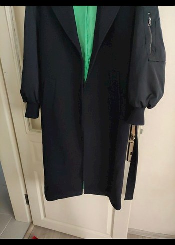 Kuşaklı Slacivert Kaban - Görsel 2