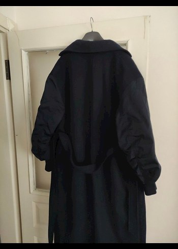 Kuşaklı Slacivert Kaban - Görsel 4