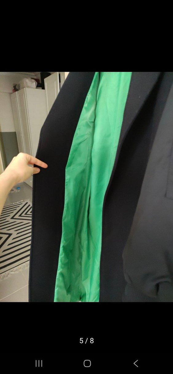 Kuşaklı Slacivert Kaban - Görsel 3