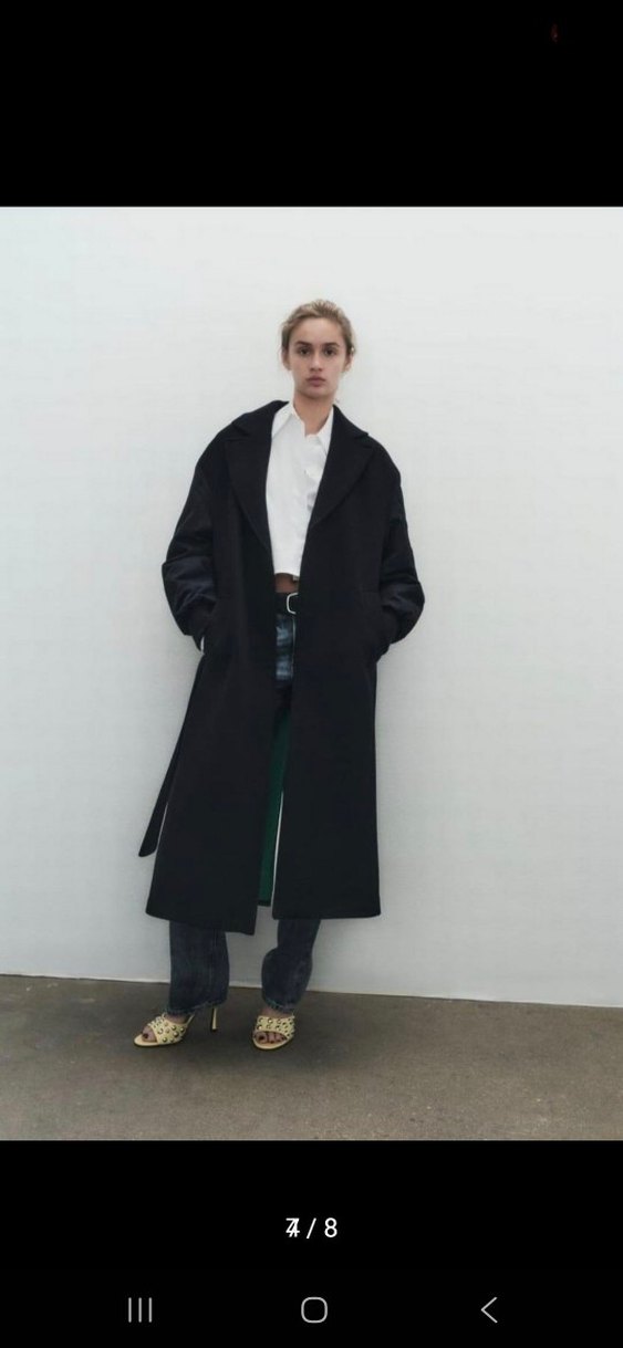 Kuşaklı Slacivert Kaban - Görsel 5