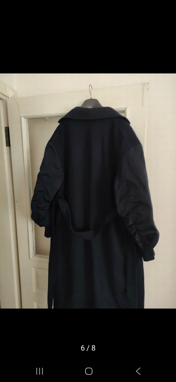 Kuşaklı Slacivert Kaban - Görsel 4