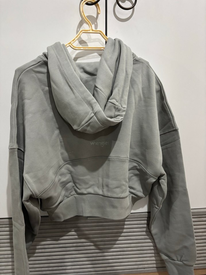 Gri Kapüşonlu Fermuarlı Kadın Sweatshirt - Görsel 3