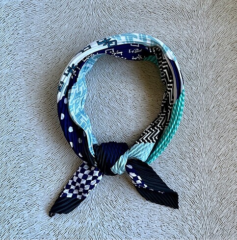 Mavi patchwork fular