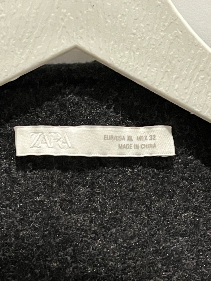 Düğmeli Gri Yün Kadın Ceket Zara - Görsel 4