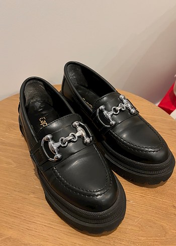 Kadın Siyah Platform Topuklu Tokalı Loafer - Görsel 3