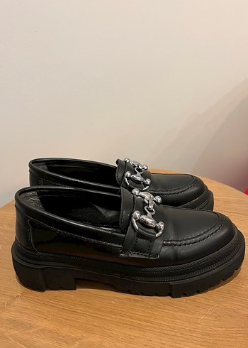 Kadın Siyah Platform Topuklu Tokalı Loafer - Görsel 2