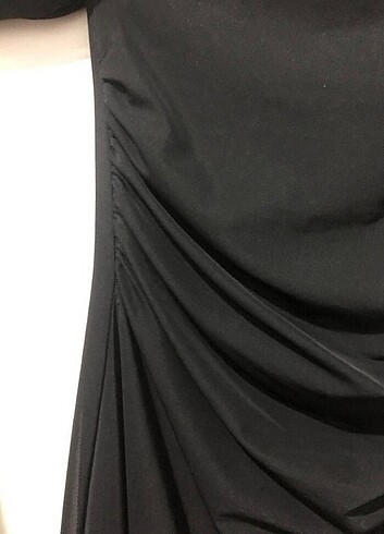 Tek Omuz Tüllü Elbise - Görsel 5