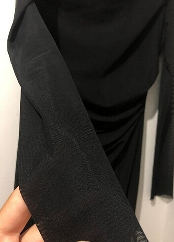 Tek Omuz Tüllü Elbise - Görsel 7