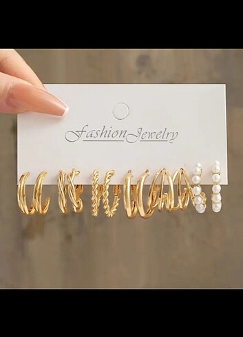 Gold halka küpe seti 