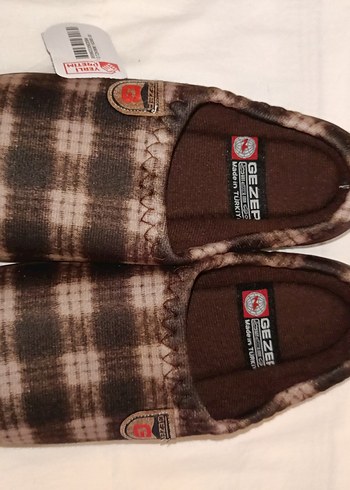Gezer marka Erkek Kahverengi Kareli Sıcak Terlik - Görsel 4