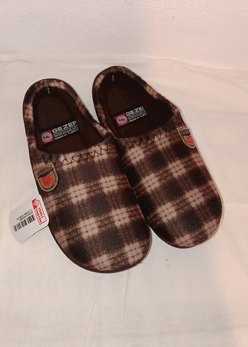 Gezer marka Erkek Kahverengi Ekose Sıcak Terlik 43 numara - Görsel 2