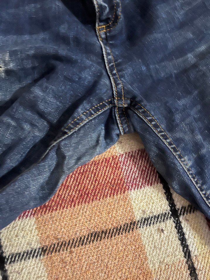 Düğmeli Bağlama Desenli Kadın Midi Kot Pantolon - Görsel 4