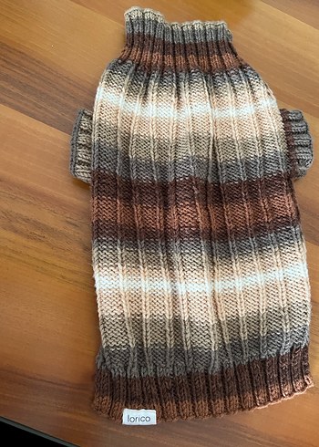 Bohem Tarzı Örgü Kahverengi Gri Köpek Süveteri - Görsel 4