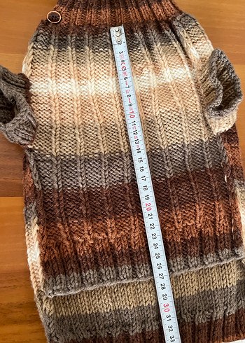 Bohem Tarzı Örgü Kahverengi Gri Köpek Süveteri - Görsel 7