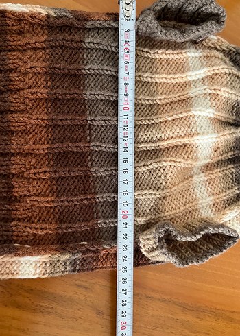 Bohem Tarzı Örgü Kahverengi Gri Köpek Süveteri - Görsel 6