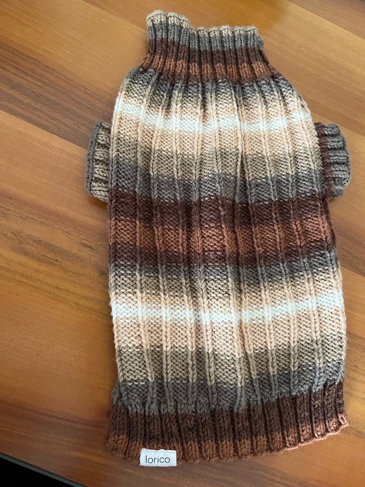 Bohem Tarzı Örgü Kahverengi Gri Köpek Süveteri - Görsel 3