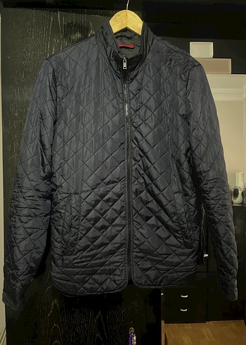 Siyah Erkek Kapitone Fermuarlı Ceket - Görsel 2