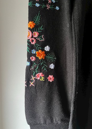 Nakışlı Siyah Uzun Kollu Kadın Tunik elbise - Görsel 2