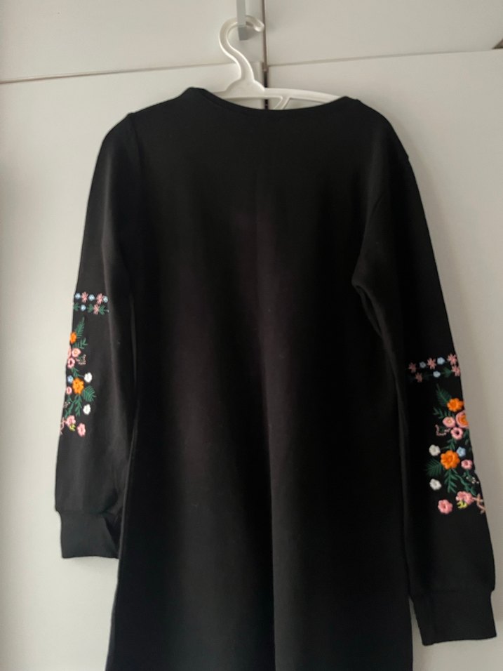 Nakışlı Siyah Uzun Kollu Kadın Tunik elbise - Görsel 5