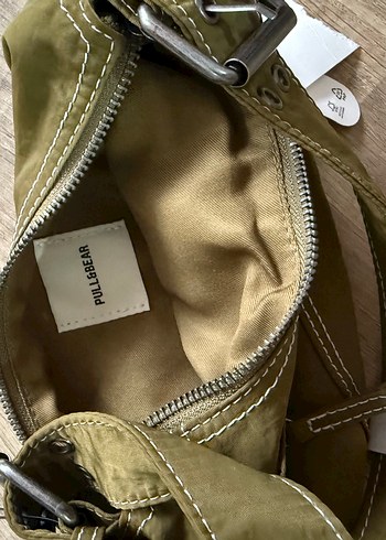 Pull and Bear Pull&bear Tokalı Haki Denim Kadın Omuz Çantası