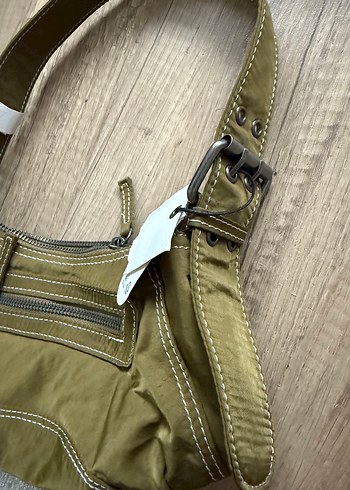 Beden haki Renk Pull&bear Tokalı Haki Denim Kadın Omuz Çantası