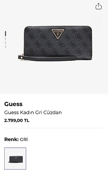 Guess Kadın Gri Cüzdan