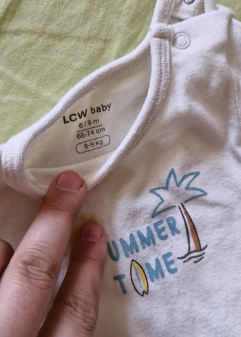 Mavi ve Beyaz Kısa Kollu Bebek Body - Görsel 2