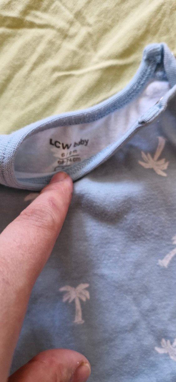 Mavi ve Beyaz Kısa Kollu Bebek Body - Görsel 3