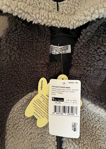 Gri Bebek Peluş Tulumu - Görsel 3