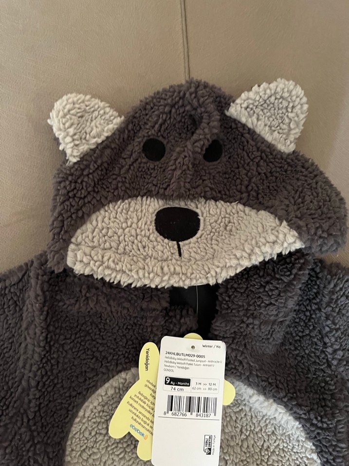Gri Bebek Peluş Tulumu - Görsel 2