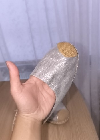 Gümüş rengi Espadril - Görsel 5
