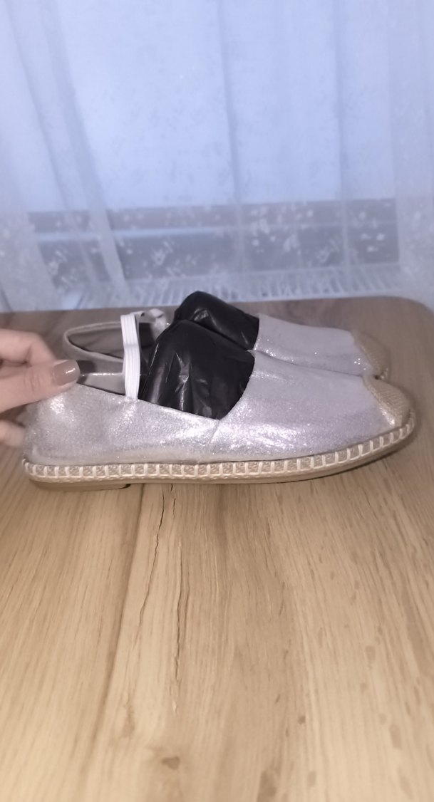 Gümüş rengi Espadril - Görsel 2