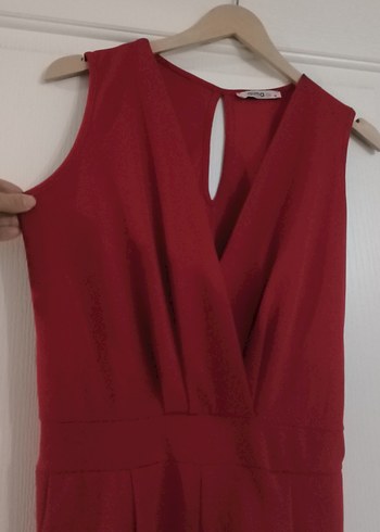 Kırmızı Kadın Uzun Tulum - Görsel 2