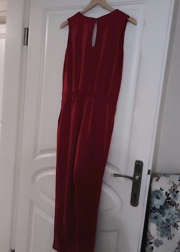 Kırmızı Kadın Uzun Tulum - Görsel 6