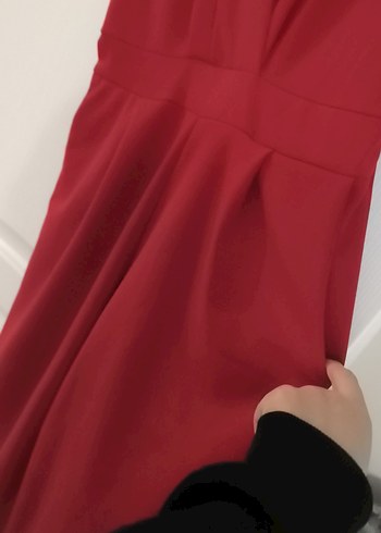 Kırmızı Kadın Uzun Tulum - Görsel 4