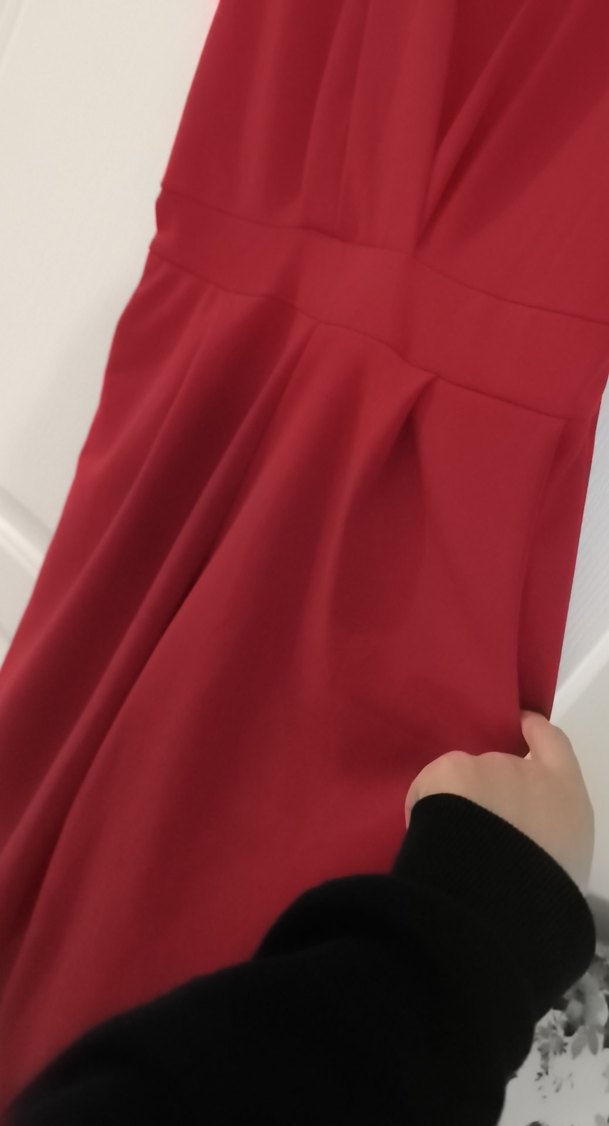 Kırmızı Kadın Uzun Tulum - Görsel 4