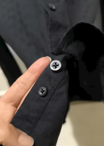 Siyah Erkek Uzun Kollu Gömlek - Görsel 7