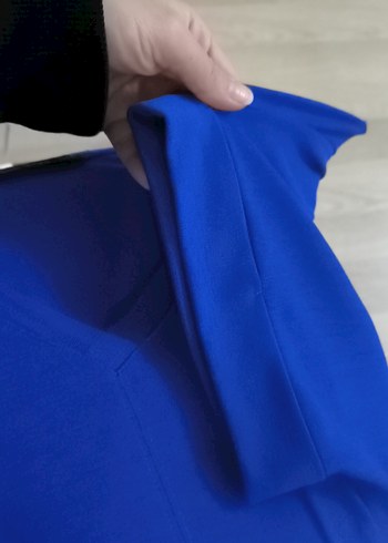 Kadın Lacivert V Yaka Kısa Kollu Tişört - Görsel 5