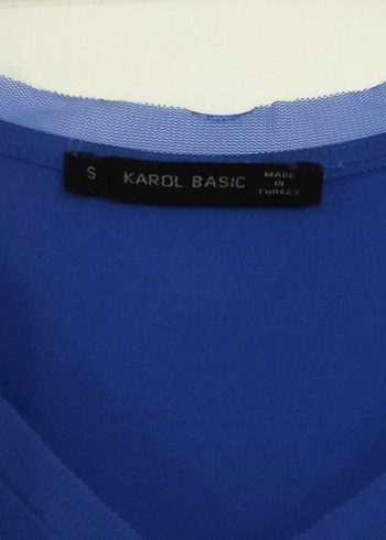 Kadın Lacivert V Yaka Kısa Kollu Tişört - Görsel 3