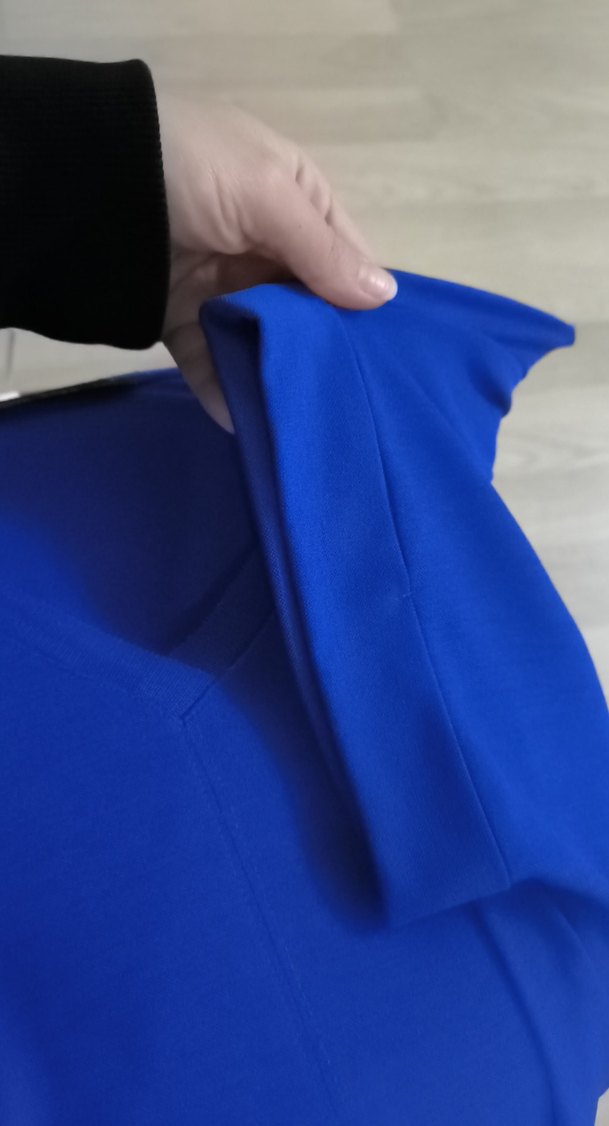 Kadın Lacivert V Yaka Kısa Kollu Tişört - Görsel 5