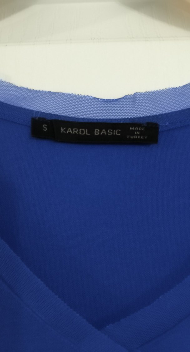 Kadın Lacivert V Yaka Kısa Kollu Tişört - Görsel 3