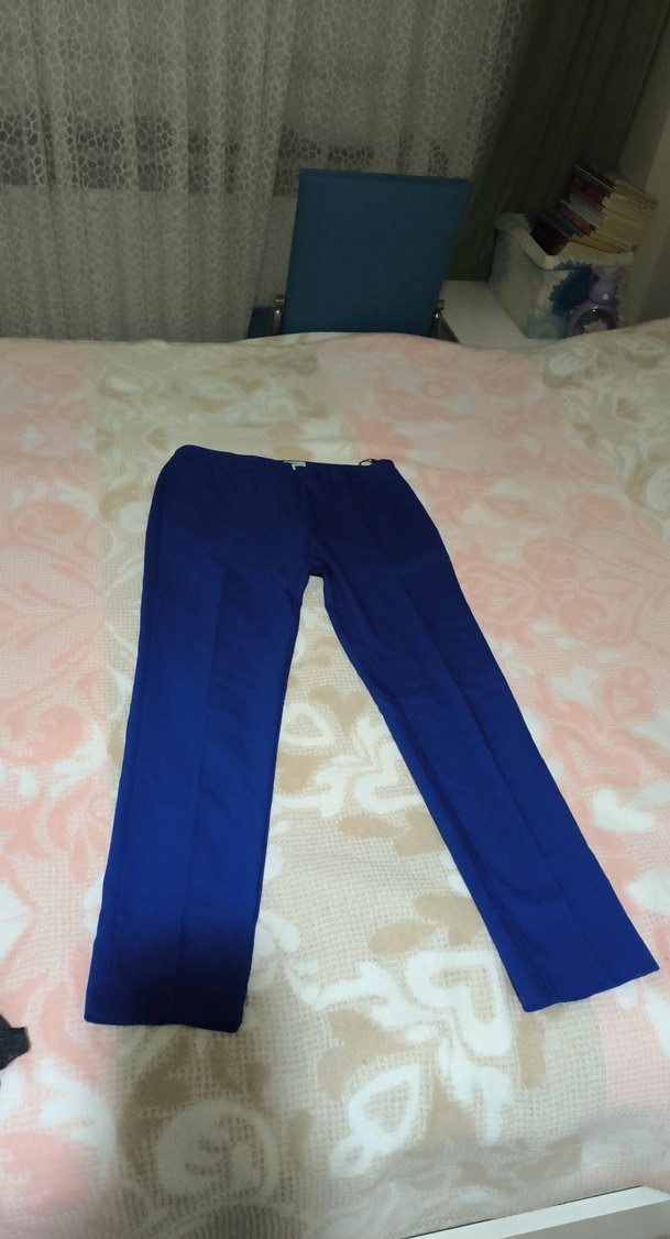 Kadın Mavi Kumaş Pantolon - Görsel 4