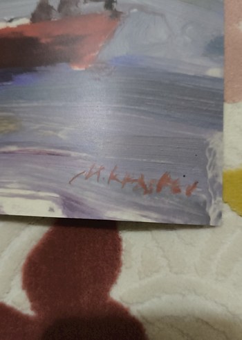 Kırmızı Yelkenli Tekne Yağlı Boya Tablo - Görsel 2