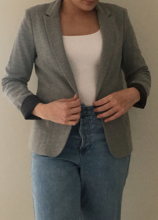 l Beden gri Renk Bershka Large beden blazer ceket